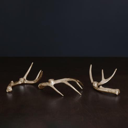 Western Sierra Modern Antler Candle S3 ( Gold ) - Sold Individually