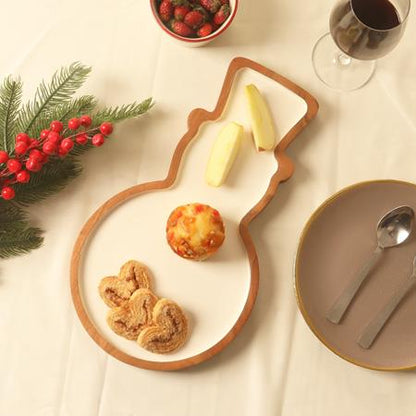 White Enamel Snowman Tray