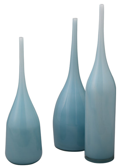 Pixie Decorative Vases (Set of 3) - Periwinkle Blown Glass