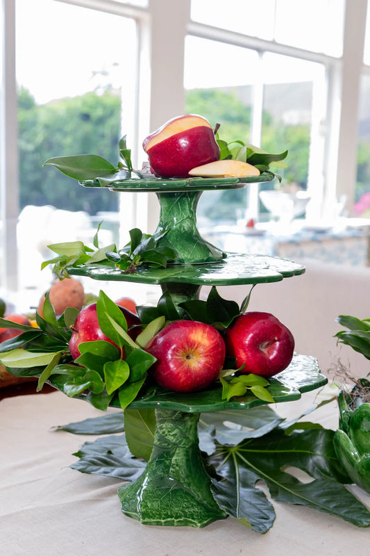 Compagnia Green Cake Plate, medium