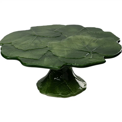 Compagnia Green Cake Plate, medium