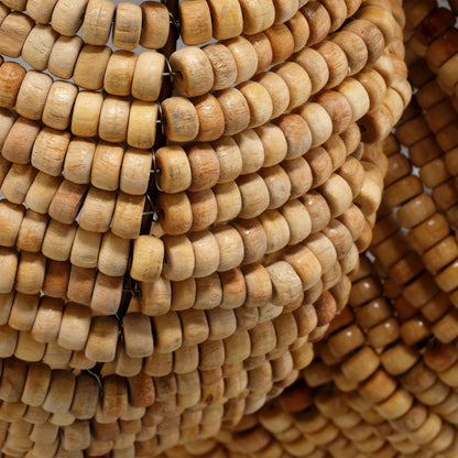 Anguilla Semi-Flush Mount • Natural Wood Beads