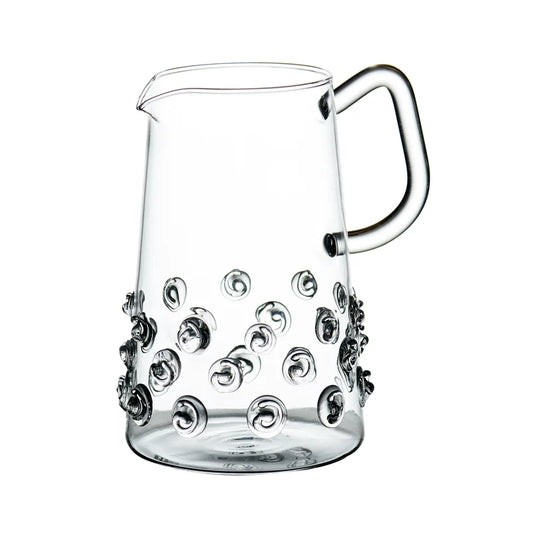 Pitcher w/ glass swirls