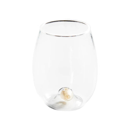Golden Globe Stemless All-Purpose Wine Glass, Clear