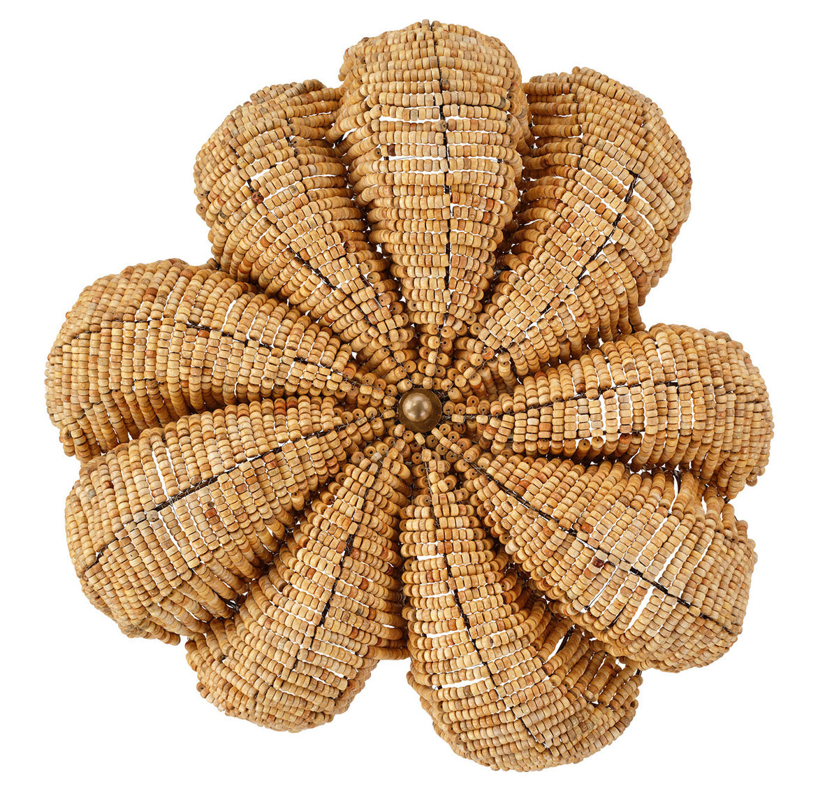 Anguilla Semi-Flush Mount • Natural Wood Beads