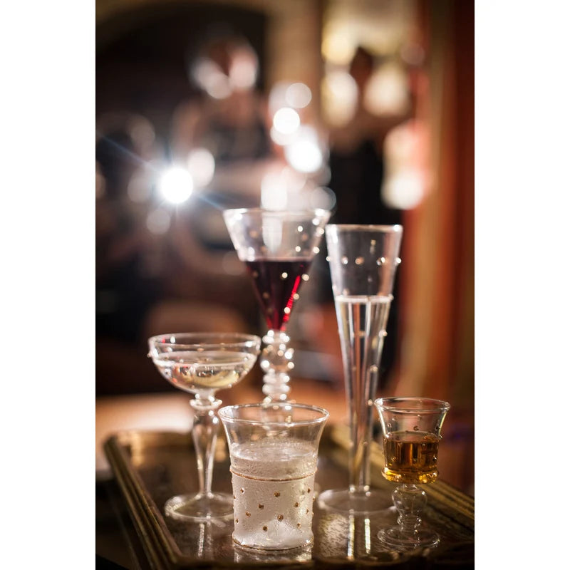 Gatsby Champagne Flute, Gold Dots