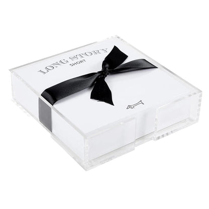 Square Notepaper with Acrylic Tray - Long Story Short