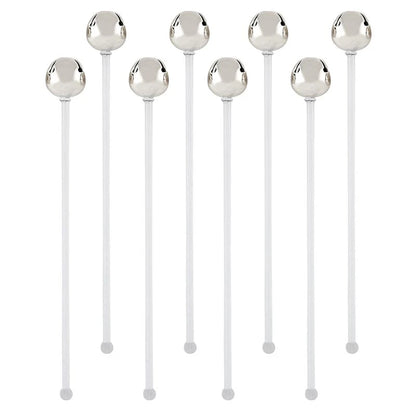 Jingle Bell Stir Sticks - Silver