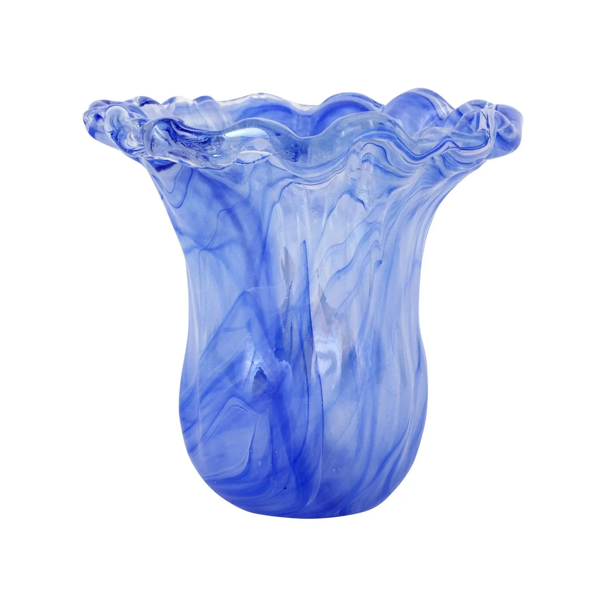 Onda Glass Vase/ Small Blue Tulip