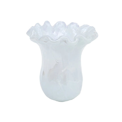 Onda Glass Vase/ Small White Tulip
