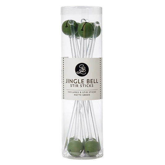 Jingle Bell Stir Sticks - Matte Green