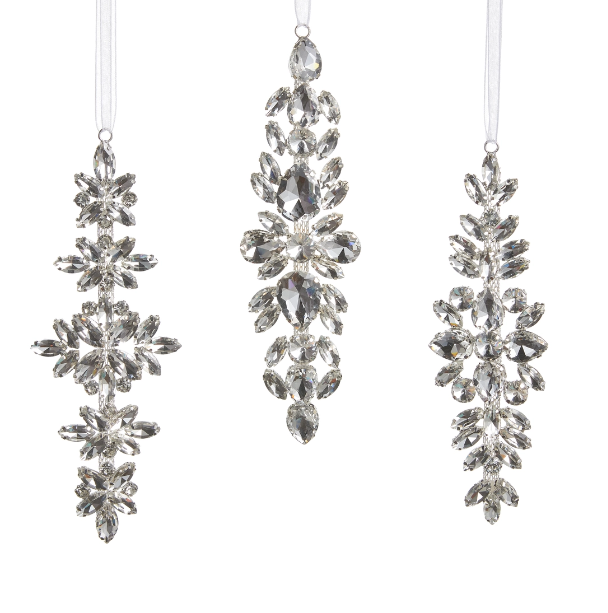 6.5" Clear Jewel Drop Ornament