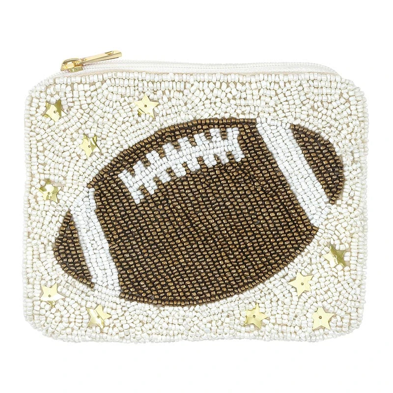 Beaded Pouch - Football