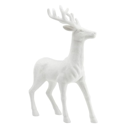 18" Flocked Reindeer - White